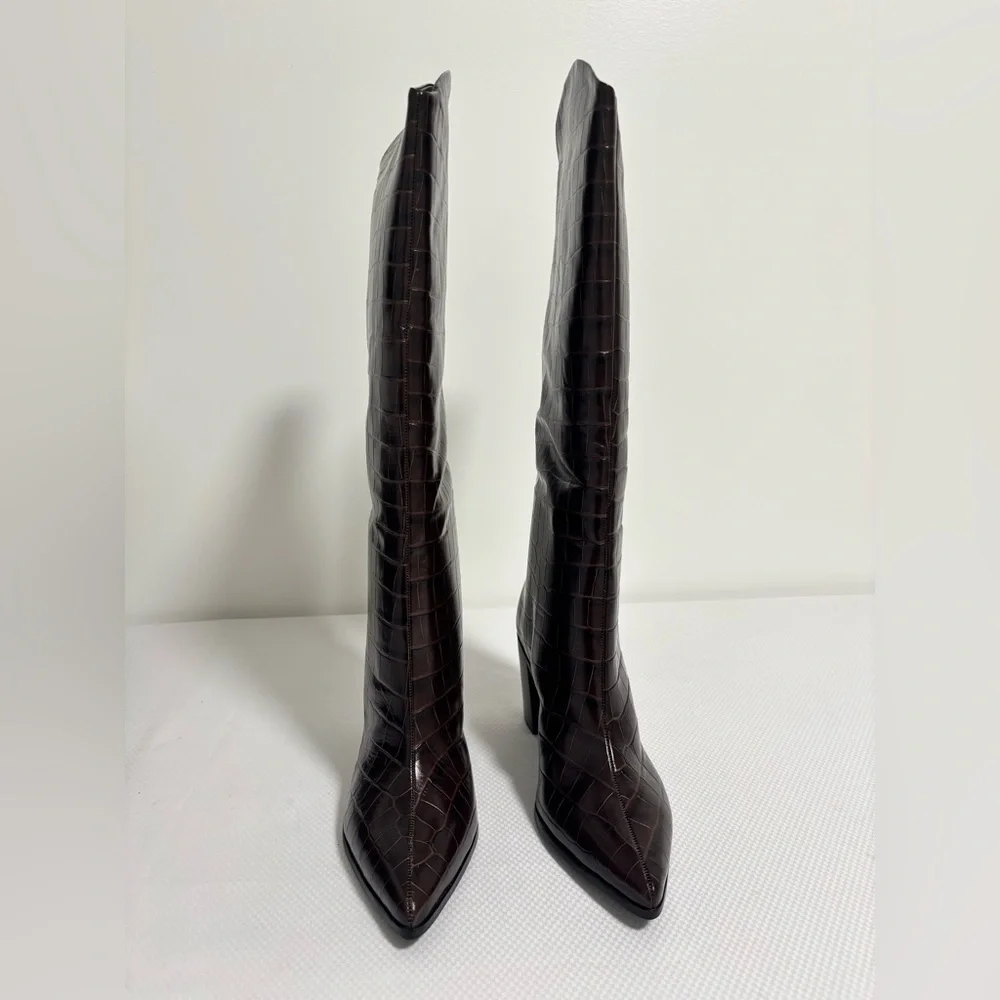 NEW SCHUTZ MARYANA BLOCK BOOT Women’s Size: 10.5B Dark Chocolate